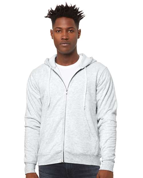 BELLA + CANVAS Unisex Sponge Fleece Full-Zip Hoodie Sweatshirt - Model Front