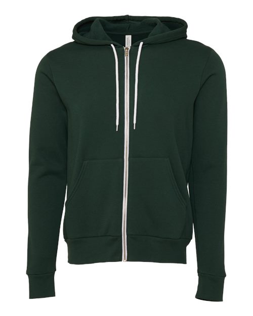 Unisex Sponge Fleece Full-Zip Hoodie Sweatshirt - Forest Front