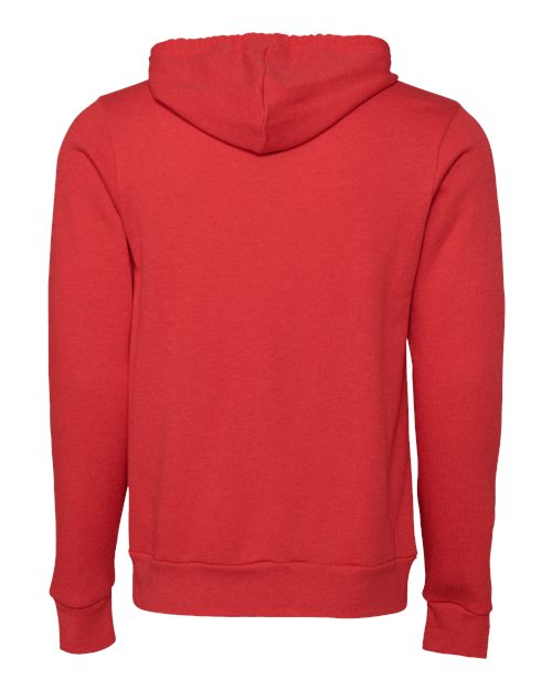 Unisex Sponge Fleece Full-Zip Hoodie Sweatshirt - Heather Red Back
