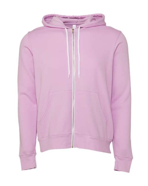 Unisex Sponge Fleece Full-Zip Hoodie Sweatshirt - Lilac Front