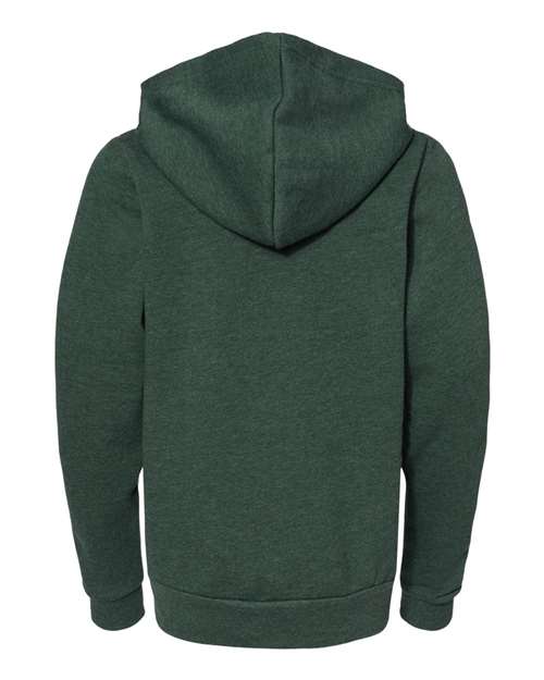 Youth Sponge Fleece Full-Zip Hoodie Sweatshirt - Heather Forest Back