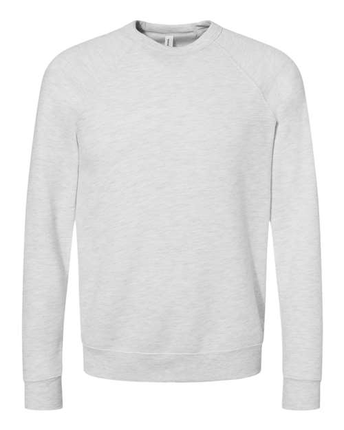 Unisex Sponge Fleece Raglan Crewneck Sweatshirt - Ash Front