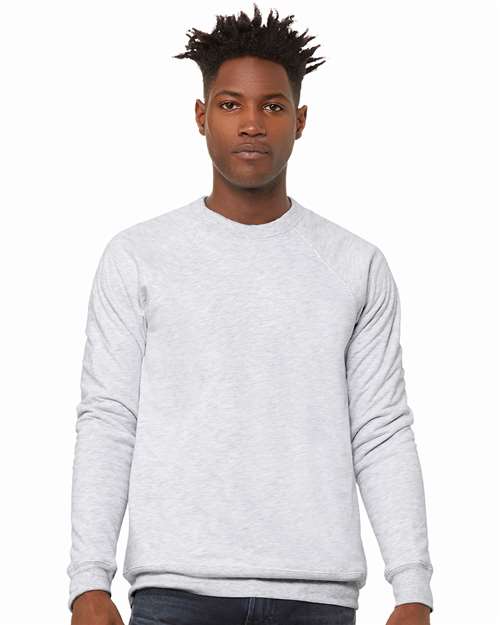 BELLA + CANVAS Unisex Sponge Fleece Raglan Crewneck Sweatshirt - Model Front