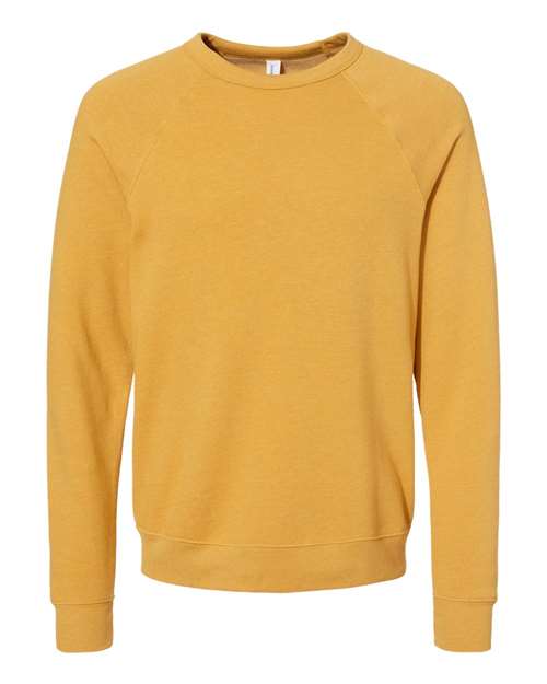 Unisex Sponge Fleece Raglan Crewneck Sweatshirt - Heather Mustard Front