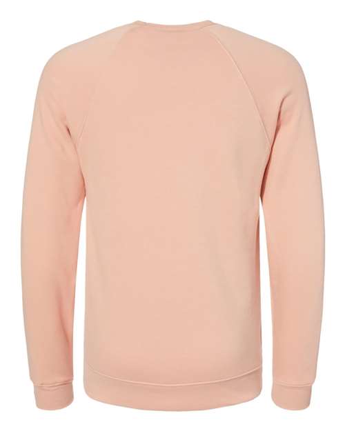 Unisex Sponge Fleece Raglan Crewneck Sweatshirt - Peach Back