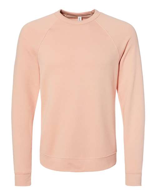 Unisex Sponge Fleece Raglan Crewneck Sweatshirt - Peach Front