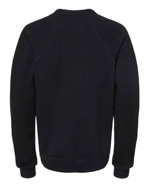 Youth Sponge Fleece Crewneck Sweatshirt - Black Back