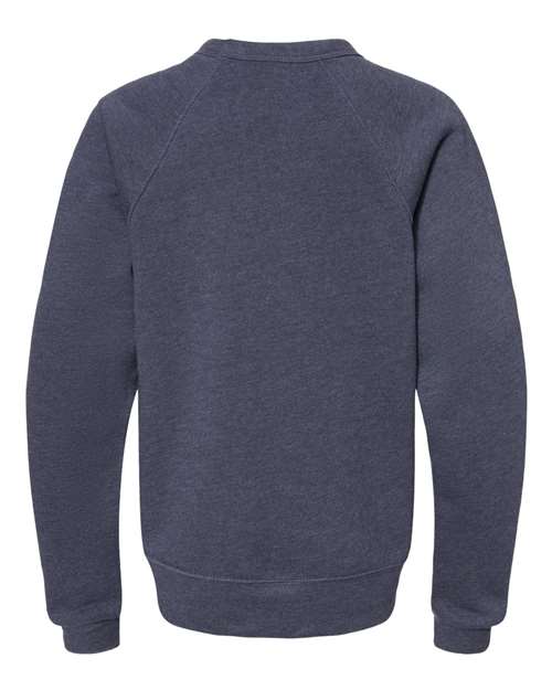 Youth Sponge Fleece Crewneck Sweatshirt - Heather Navy Back