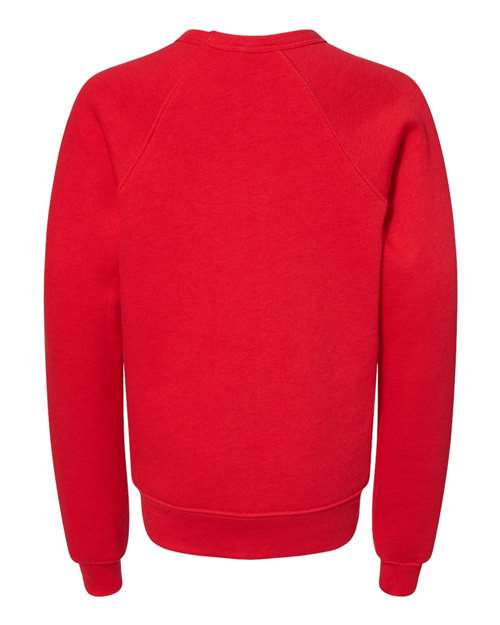 Youth Sponge Fleece Crewneck Sweatshirt - Red Back