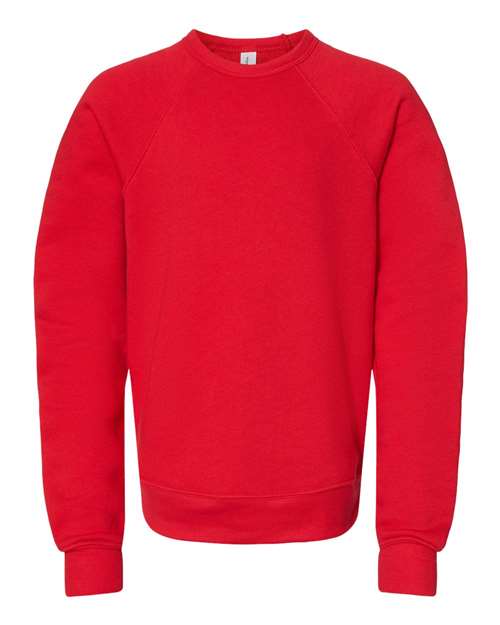 Youth Sponge Fleece Crewneck Sweatshirt - Red Front