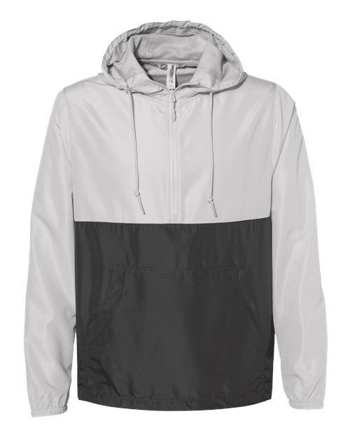 Unisex Lightweight Quarter-Zip Windbreaker Pullover Jacket - Smoke/ Graphite Front