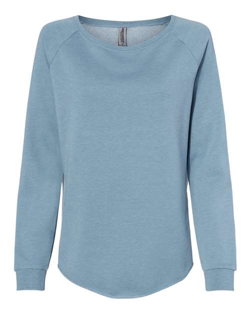 Women's California Wave Wash Crewneck Sweatshirt - Misty Blue Front