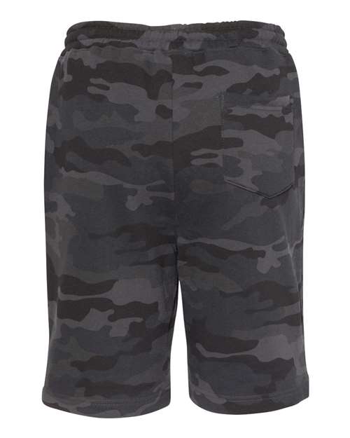 Men's Midweight Fleece Shorts - Black Camo Back