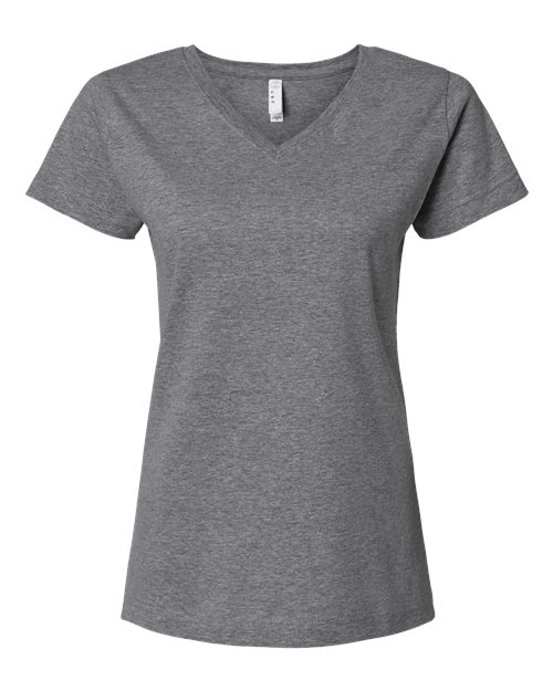 Women's Fine Jersey V-Neck Tee - Granite Heather Front