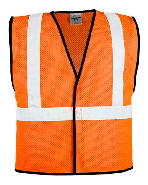 Unisex Hook-and-Loop Mesh Vest - Orange Front
