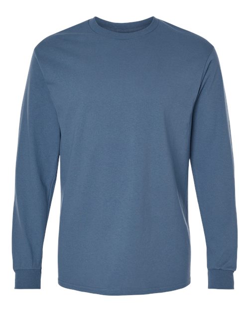 Gildan Unisex Heavy Cotton™ Long Sleeve T-Shirt - Indigo Blue Front