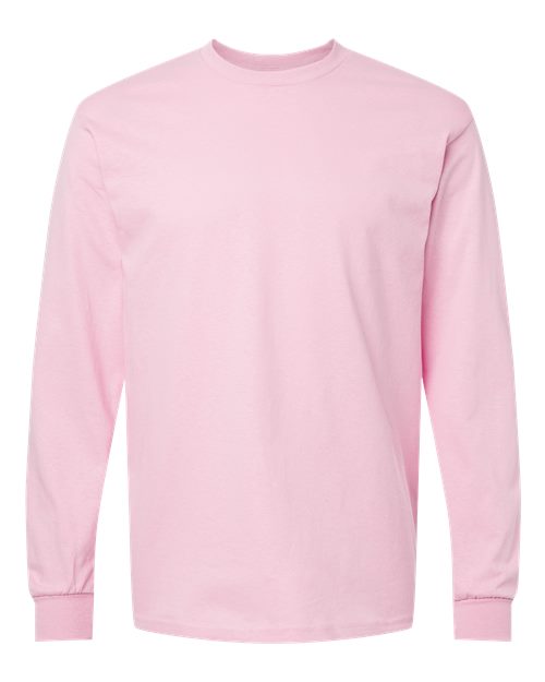 Gildan Unisex Heavy Cotton™ Long Sleeve T-Shirt - Light Pink Front