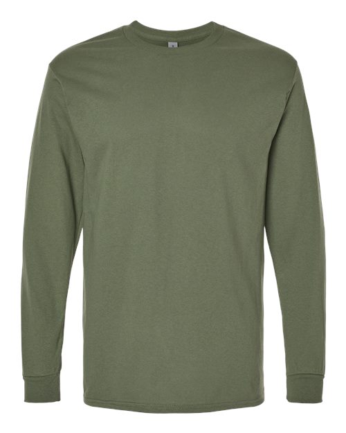 Gildan Unisex Heavy Cotton™ Long Sleeve T-Shirt - Military Green Front