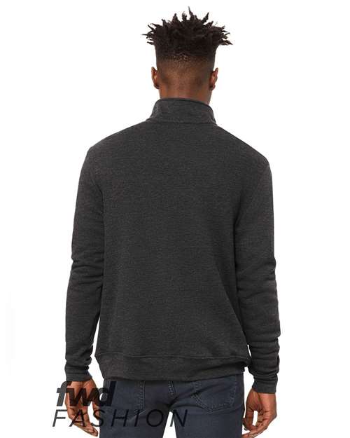 Unisex FWD Fashion Quarter-Zip Sweatshirt - Dark Grey Heather Back