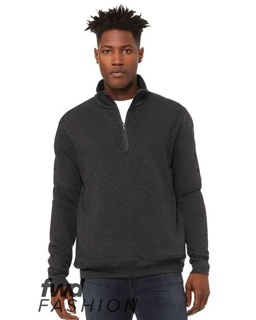 Unisex FWD Fashion Quarter-Zip Sweatshirt - Dark Grey Heather Front
