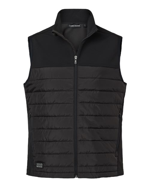 Men's Summit Soft Shell Puffer Vest - Black Front