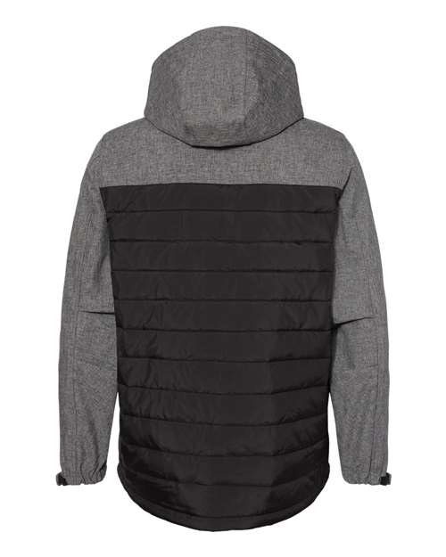 Men's Pinnacle Soft Shell Puffer Jacket - Black Heather/ Black Back
