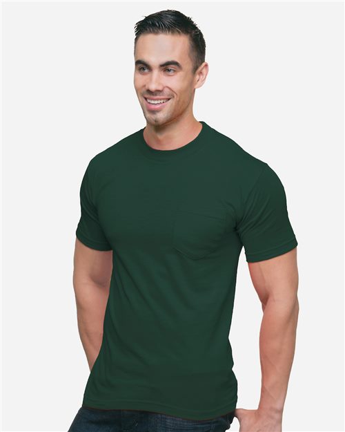 Unisex Union-Made Pocket T-Shirt - Forest Green Front