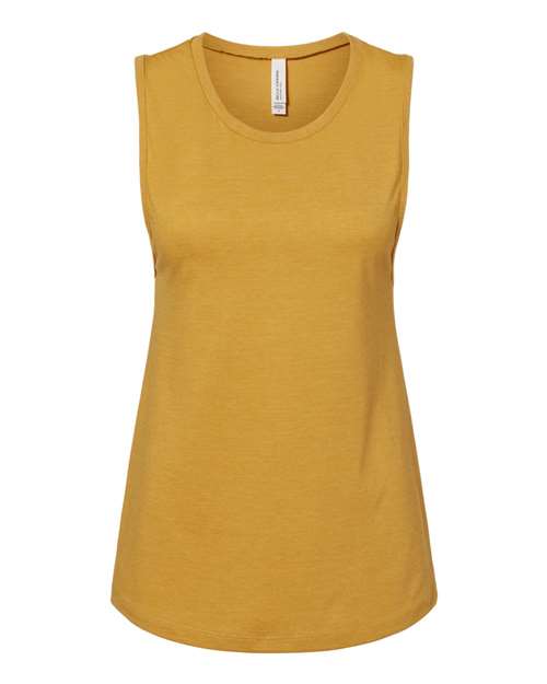 Women's Jersey Muscle Tank - Heather Mustard Front