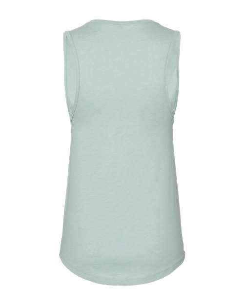 Women's Jersey Muscle Tank - Heather Dusty Blue Back