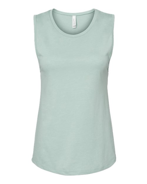 Women's Jersey Muscle Tank - Heather Dusty Blue Front