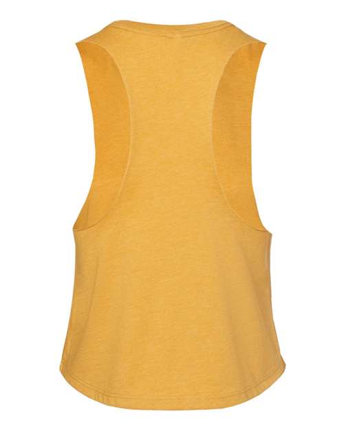 Women's Racerback Crop Tank - Heather Mustard Back