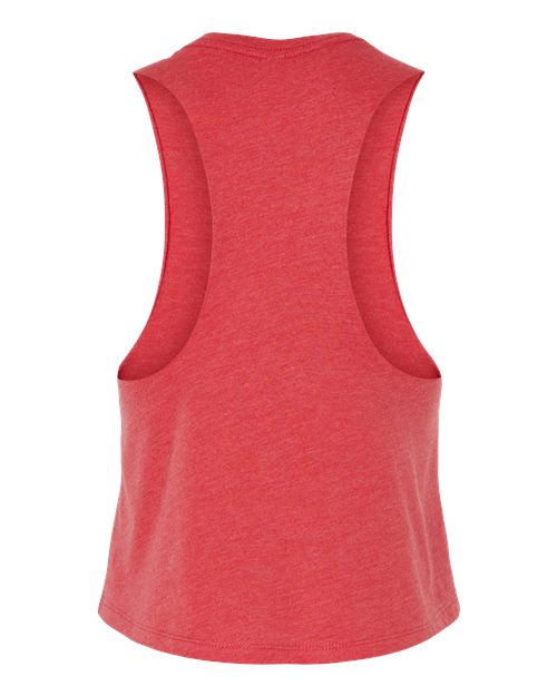 Women's Racerback Crop Tank - Heather Red Back