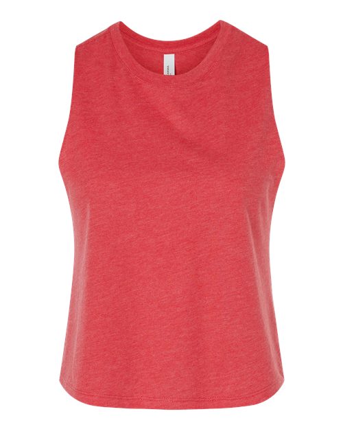 Women's Racerback Crop Tank - Heather Red Front