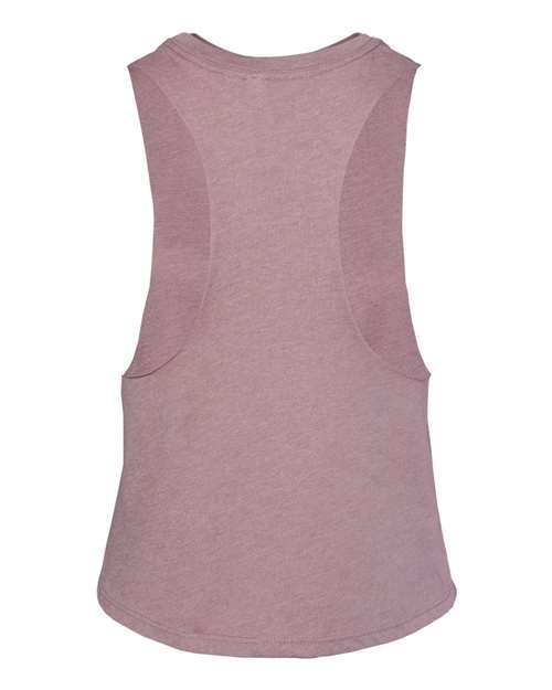 Women's Racerback Crop Tank - Heather Orchid Back
