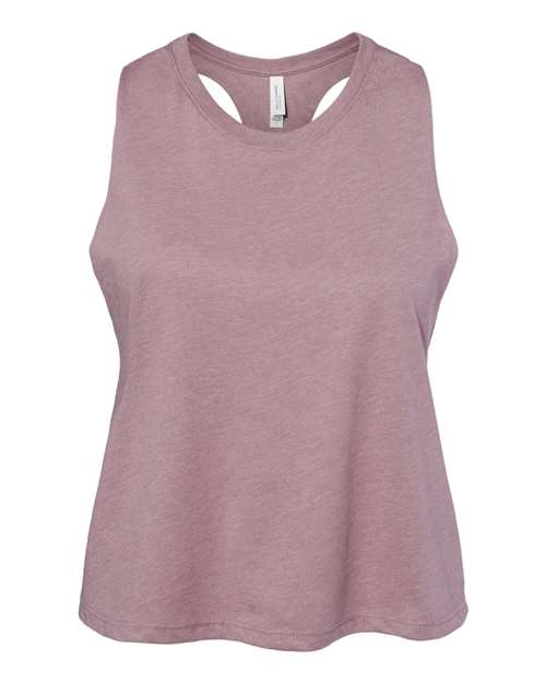Women's Racerback Crop Tank - Heather Orchid Front