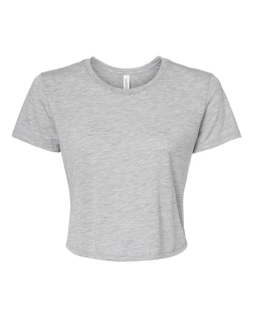 Women’s Flowy Crop Tee - Athletic Heather Front