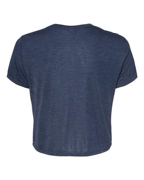 Women’s Flowy Crop Tee - Heather Navy Back