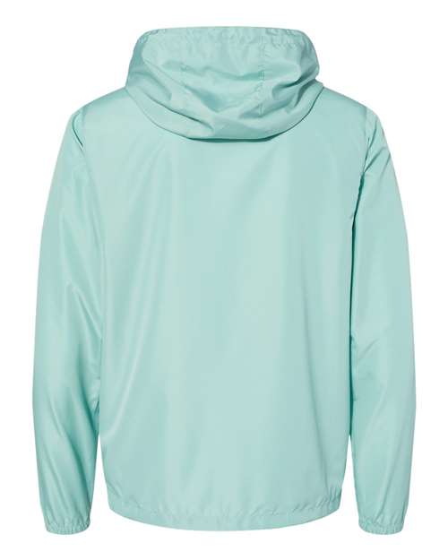 Men's Lightweight Windbreaker Full-Zip Jacket - Aqua/ White Zipper Back