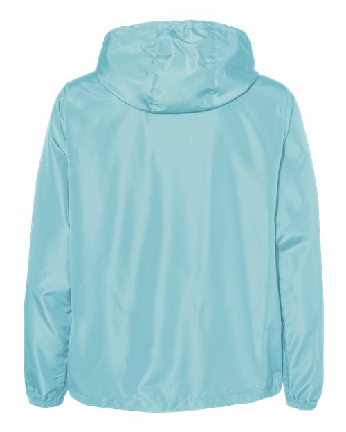 Unisex Lightweight Quarter-Zip Windbreaker Pullover Jacket - Aqua Back