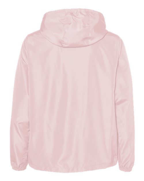 Unisex Lightweight Quarter-Zip Windbreaker Pullover Jacket - Blush Back