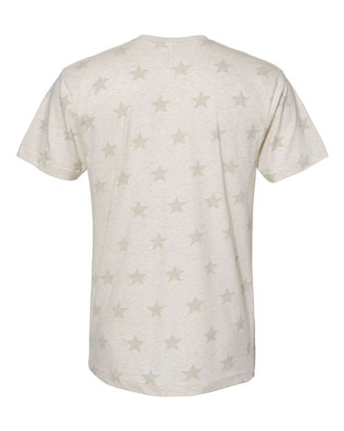 Men's Star Print Tee - Natural Heather Star Back