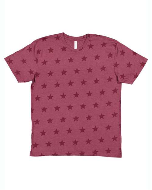Men's Star Print Tee - Burgundy Star Front