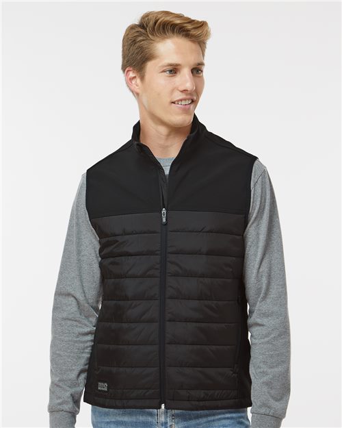 Men's Summit Soft Shell Puffer Vest - Saddle Heather/ Saddle Front