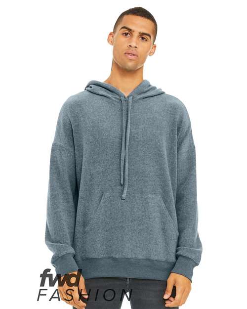 Unisex FWD Fashion Sueded Fleece Hoodie Sweatshirt - Heather Slate Front