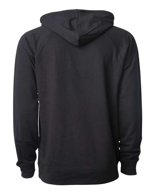 Unisex Icon Lightweight Loopback Terry Hooded Sweatshirt - Black Back