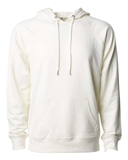 Unisex Icon Lightweight Loopback Terry Hooded Sweatshirt - Bone Front