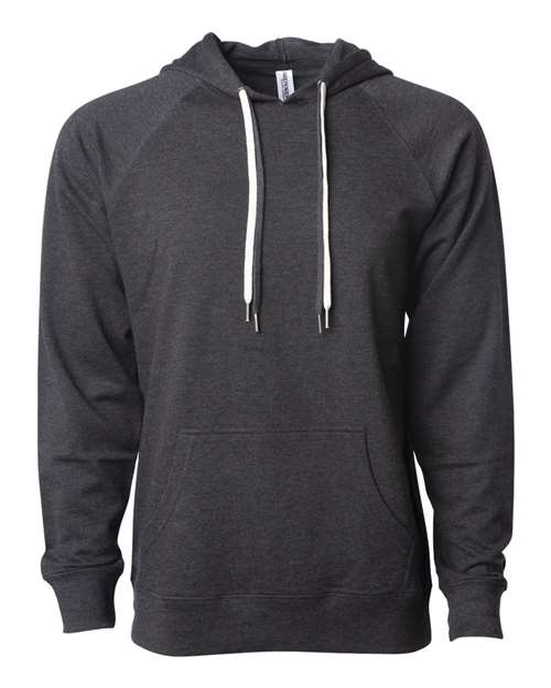 Unisex Icon Lightweight Loopback Terry Hooded Sweatshirt - Charcoal Heather Front