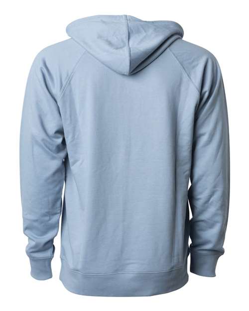 Unisex Icon Lightweight Loopback Terry Hooded Sweatshirt - Misty Blue Back