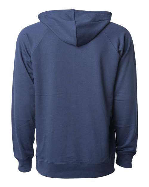 Unisex Icon Lightweight Loopback Terry Hooded Sweatshirt - Indigo Back