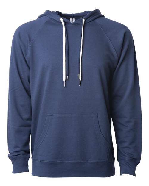 Unisex Icon Lightweight Loopback Terry Hooded Sweatshirt - Indigo Front